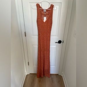 NWT Revolve/SNDYS Crochet Dress - Shimmery Orange/Red Size M